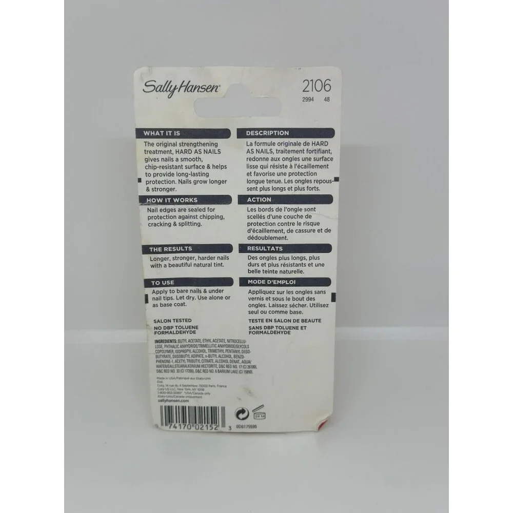 NIP‎ Sally Hansen Hard As Nails Strength Treatment 2106 Natural Tint 0.45 Fl Oz